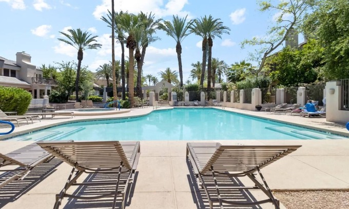 The Pavillions Condo | Gated Gainey Ranch condo, garage, heated pool, walk to restaurants, shopping!
