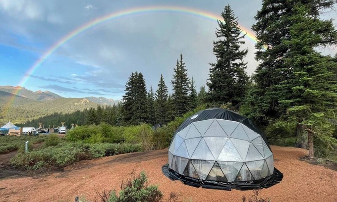 Lake George RV Rental | Gaze at the stars from your bed in a unique dome!