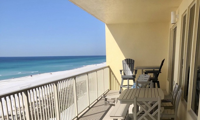 Thomas Drive Condo | Georgeous 2 Bedroom Unit; 40 Foot Balcony/Spec Gulf Views; Free Beach Chair Serv