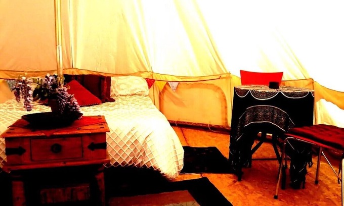 Bearii Villa | Glamp ~ Camp in style with a difference. Bathroom next to your Glamp. Cozy.