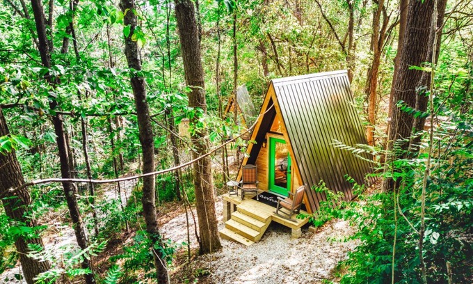 Rockbridge House | Glamping A-Frame |Couples Retreat | Private Forest