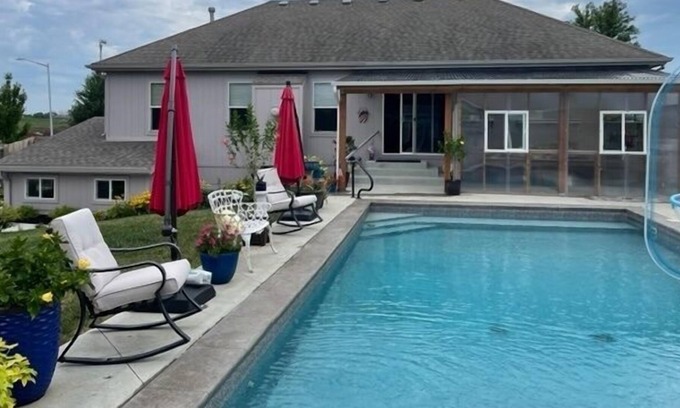 New Century Apartment | Golden Blossom Getaway w/ Salt Water Pool! Dog Friendly! by RedAwning