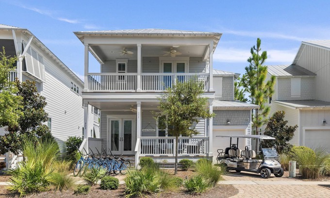 Santa Rosa Beach House | Golf Cart & 6 Bikes! Bike to the Beach or Pool! Book Today! Big Sky Beach House