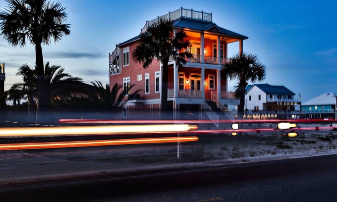 Navarre Beach House | Golf cart, roof deck, elevator, spa, chef kitchen. 600' from beach. 5 🌟 rating!