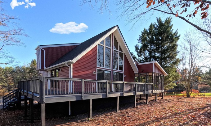 The Woods Cabin | Golf Course Views, Fireplace, Games & Pool Access
