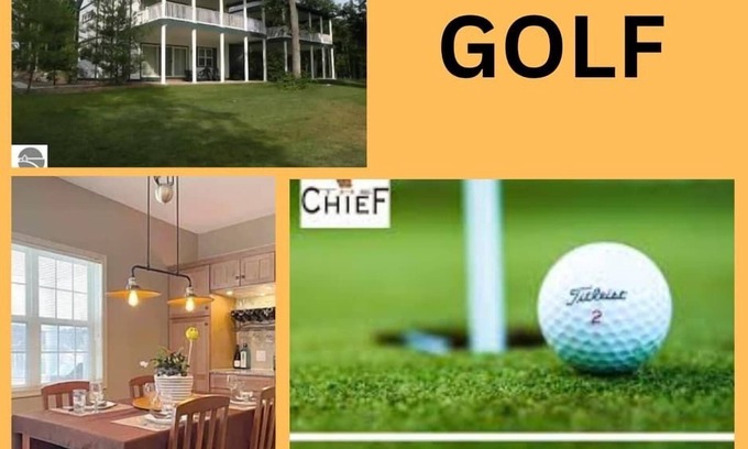 Chief Golf Cottages Villa | GolfCondo-ChiefCourse - Pool- Hole # 2 backyard
