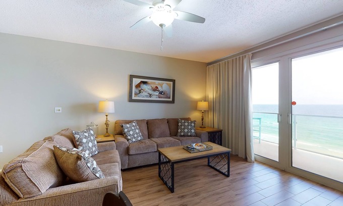 Destin Condo | Gorgeous beach view home with balcony, pool & fitness room