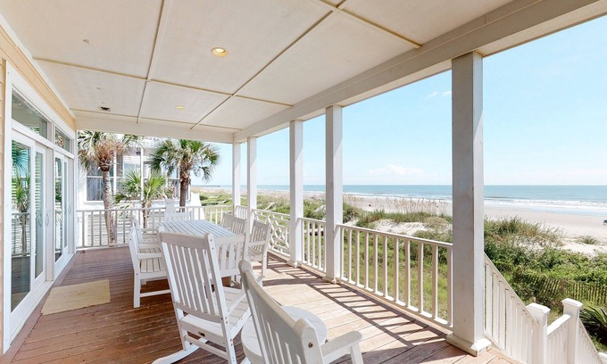 Isle of Palms House | Gorgeous beachfront home with stunning ocean views - walk into town