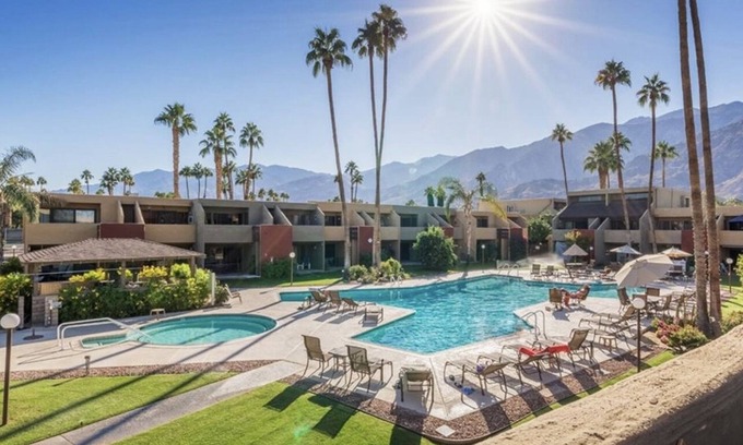 Twin Palms Condo | Gorgeous Blue Desert Oasis in Heart of Palm Springs -Reduced Summer Rates