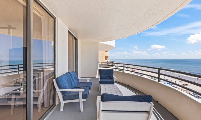 Daytona Beach Shores Condo | Gorgeous direct oceanfront, 2b/2ba condo with expansive balcony and great views