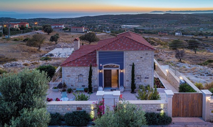 Cesme Villa | Gorgeous Duplex Villa with Chios View