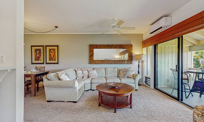 Poipu Apartment | Gorgeous home with lanai, AC, pool, hot tub, & tennis - walk to dining & beach
