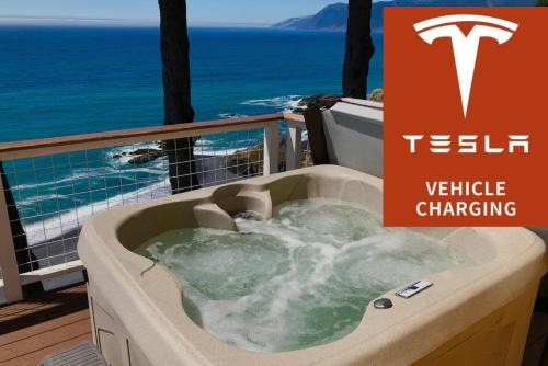 Shelter Cove Apartment | Gorgeous Oceanview, by OceanviewHotTubs Oceanfront! Shelter Cove, CA Tesla EV Station