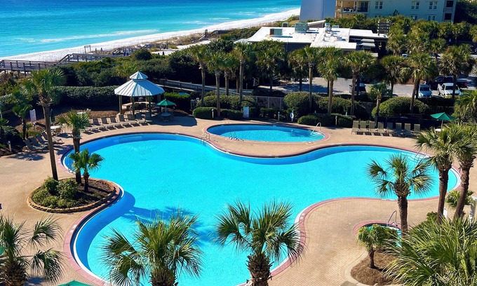 Miramar Beach Condo | GORGEOUS SUNSETS; EV CHARGING; NEW FURNISHINGS; 2 BEACH CHAIRS; 2 POOLS;