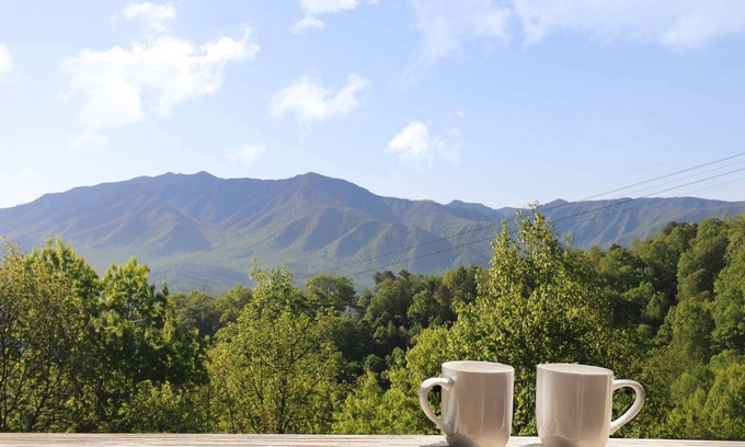 Chalet Village Cabin | Gorgeous Views and Spacious Decks! Two Wood Burning Fireplaces