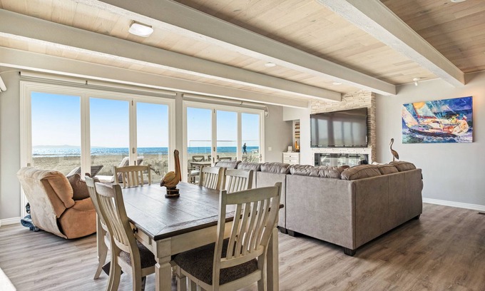 Oxnard Shores House | Gorgeous waterfront home with a private hot tub, gas fireplace, & beach access