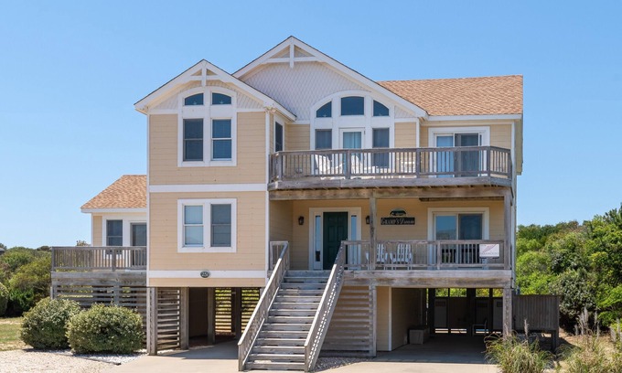 Southern Shores House | Gramp's Dream: 440 Ft to Beach, Pool, Hot Tub & Dog-friendly