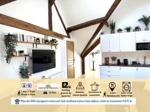 Marly-le-Roi Apartment | Grand 35m2 calme - Famille & pro, près Versailles