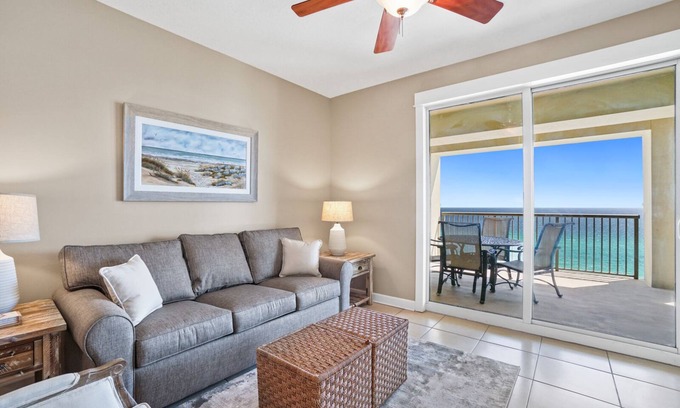Panama City Beach Condo | Grand Panama 1003 Direct Gulf Front, Extra Large Balcony and Bunks!