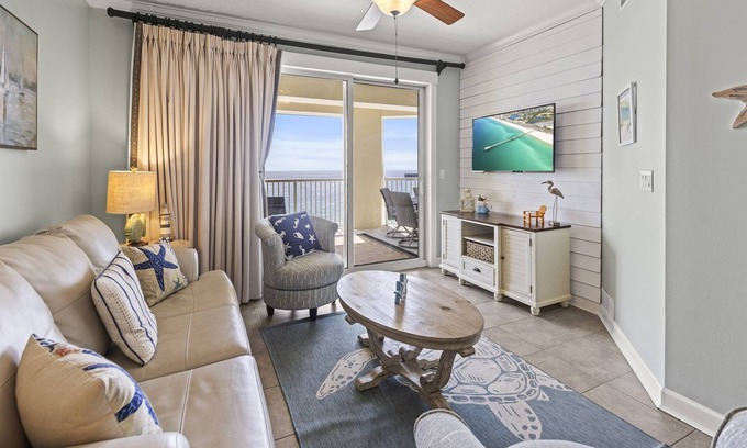 Panama City Beach Condo | Grand Panama 1703 Gulf Front. Largest Covered Balcony in the Building