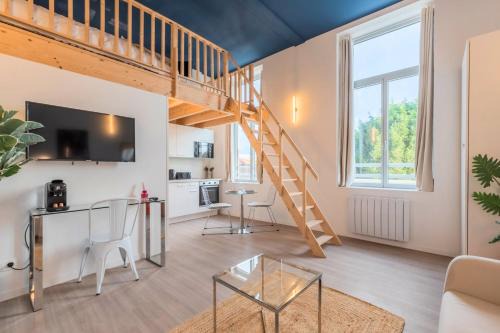 Annappes Apartment | Grand studio pour deux personnes en mezzanine