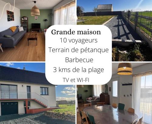 Gouville-sur-Mer House | Grande maison, 10 voyageurs, jardin et terrain de pétanque