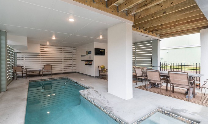Folly Field House | Great for Entertaining, Private Pool, Grill, Firepit, Kids Room, Arcade Game,Cornhole, Walk 2 Beach