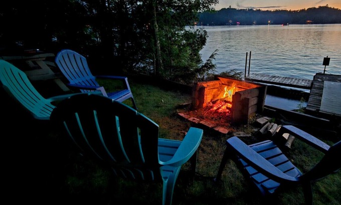 Belgrade Cabin | Great Pond Getaway| Lakefront|Dock|Sunset Views