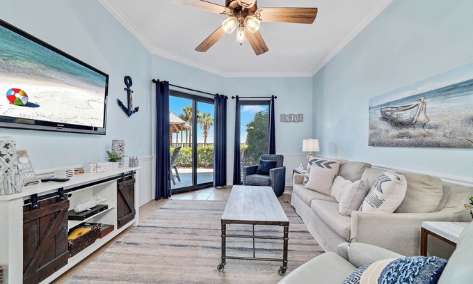 Orange Beach Condo | GROUND FLOOR WITH PATIO, DIRECTLY ON THE BEACH, TONS OF FAMILY AMENTIES!