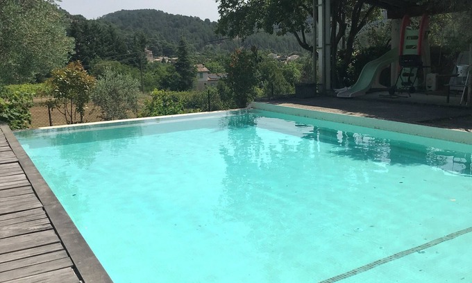 Rocher Villa | Group gite with spacious rooms, private pool and view