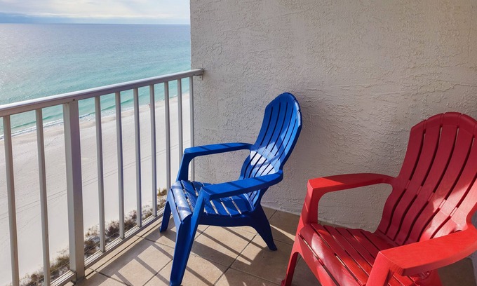 Panama City Beach Condo | Gulf-front, 14th-floor condo with balcony, pools, hot tubs, tennis, gym & saunas