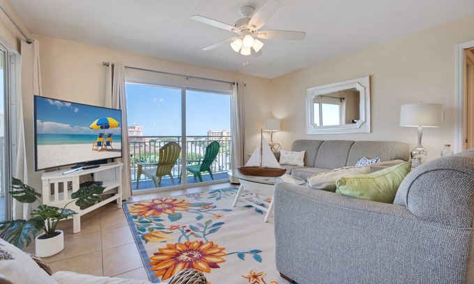 Redington Shores Condo | Gulf front 3 bedroom 3 bathroom * Heated pool*Two balconies *Anglers Cove 408