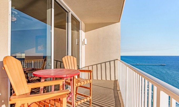 Panama City Beach Condo | Gulf front Condo w/Views, Shared In/Outdoor Pools, Hot Tub, Gym, High-Speed WiFi