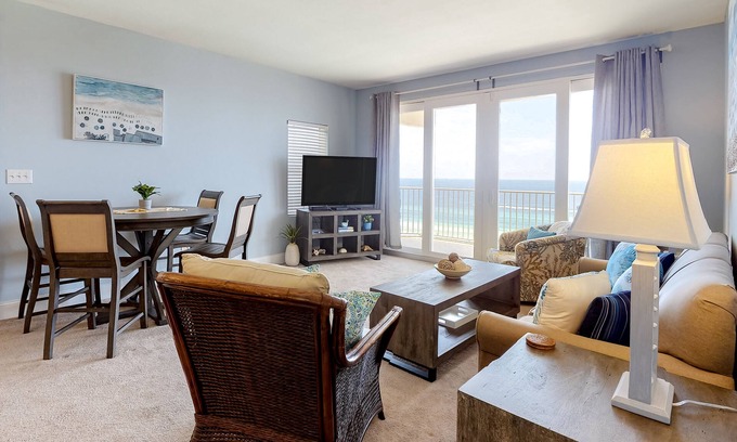 Panama City Beach House | Gulf Front Condo w/Stunning Views from Balcony, Shared Pool, & Easy Beach Access