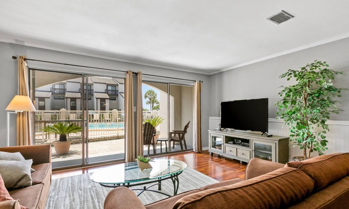 Seagrove Beach Condo | Gulf Front Condo w/a Shared Pool, Central A/C, Washer/Dryer, & Pool View Patio