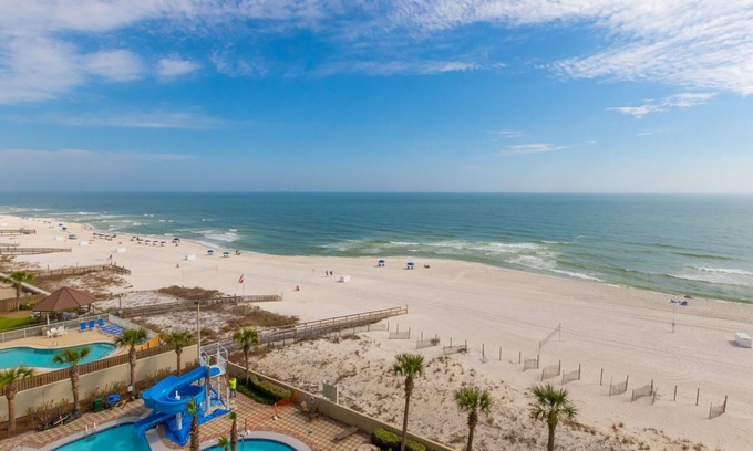 Orange Beach Condo | Gulf Front Condo | Lazy River on Property!
