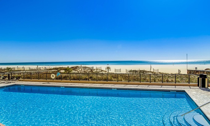 Orange Beach Condo | Gulf front condo w/spacious layout, private balcony, & multiple shared pools