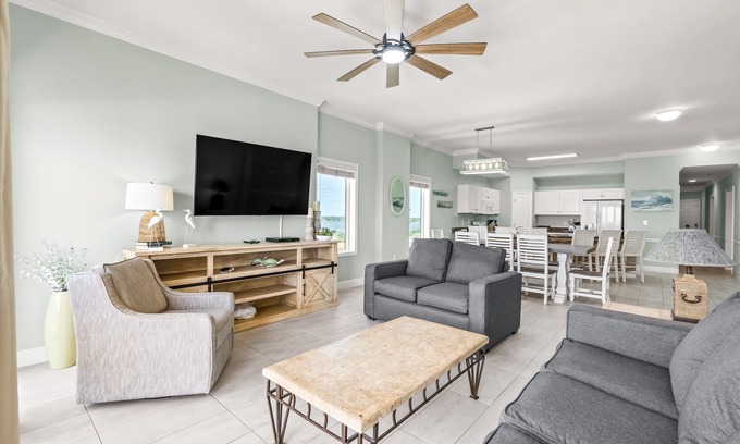Gulf Shores Condo | Gulf-front condo with balcony overlooking beach, pool, new furniture, & W/D
