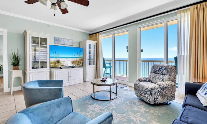 Panama City Beach Condo | Gulf Front~Wrap Balcony~VIP Parking~Largest Unit Size in Complex~Calypso 1-2109