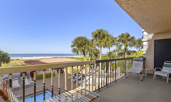 St. Pete Beach Condo | Gulf Gate Resort #102 Gulf Front Heated Pool