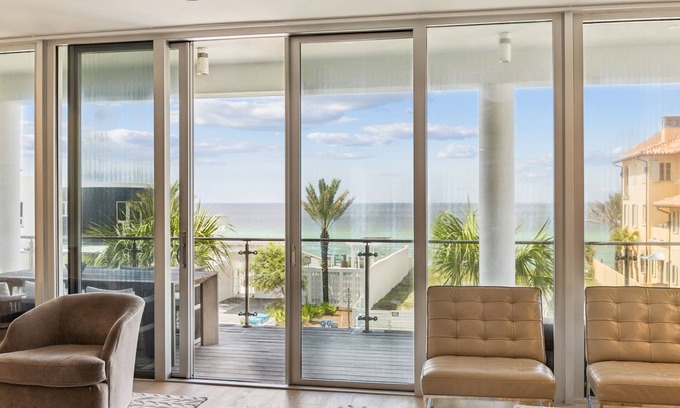 Seagrove Beach Condo | Gulf View Condo, Beach Front Pool and Access - Viridian 203 Above Surfing Deer