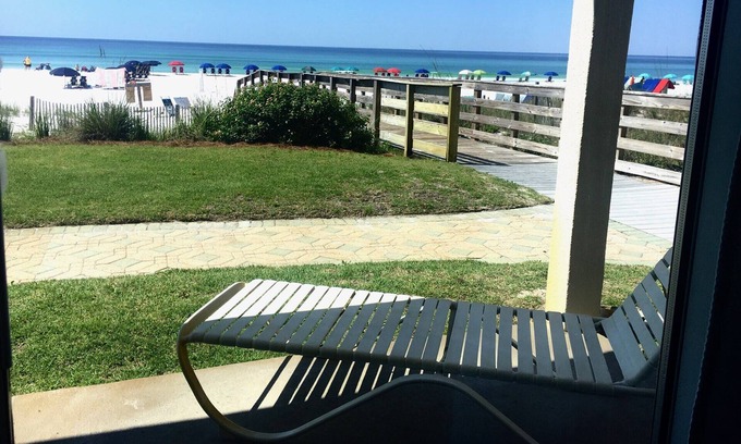 Miramar Beach Condo | GULFRONT GROUND FLOOR END UNIT OPEN ,BRIGHT!!!