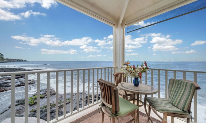 Historic Kailua Village Condo | Hale Kona Kai 212 - Absolute Oceanfront condo with large wraparound lanai