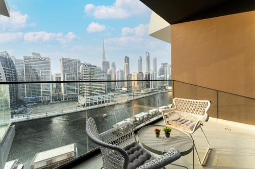 Business Bay Apartment | HAVN - Studio in Business Bay, Burj Khalifa View