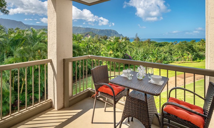 Princeville Condo | HBR Couples Lockoff 7201, Ocean View, Quiet Location, Add'l Resort Fees