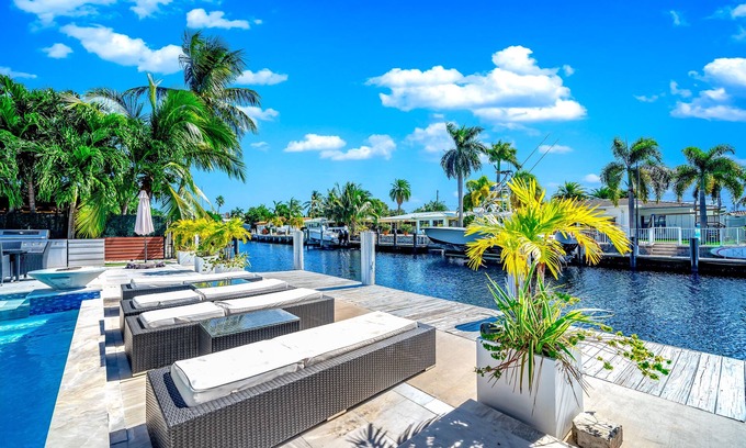 Pompano Isles House | Heated Pool & Hot Tub! Waterfront+1 Mile To Beach!