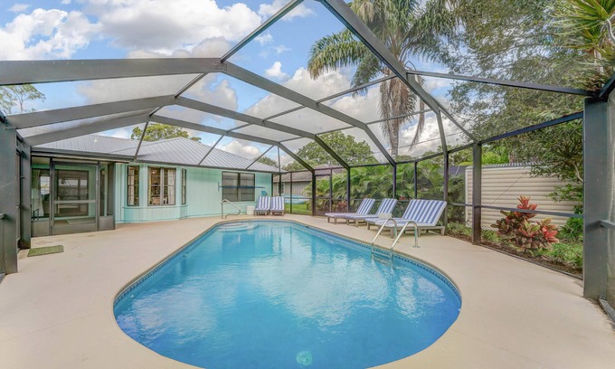 Vero Beach South House | Heated Private Pool, 5 Miles to Beach. Colorful, bright family-sized home.