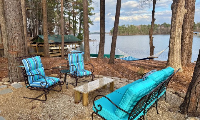 Littleton House | Henny Penny Hideaway: deep water boat house and amazing outdoor spaces