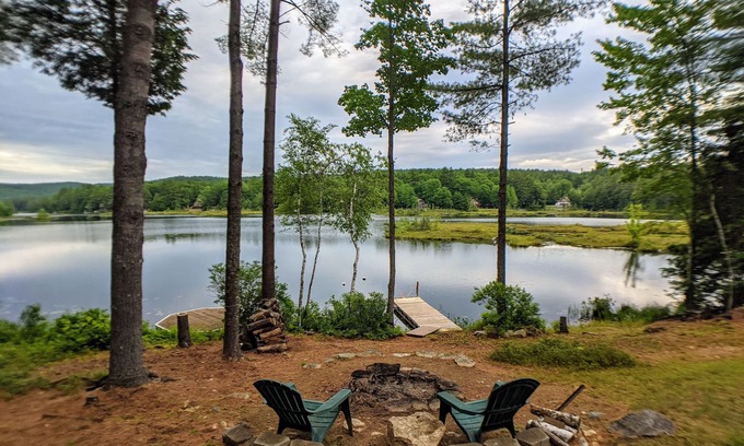 Sanbornton House | Hermit Lake Hideaway! Escape to tranquility in the charming log cabin!