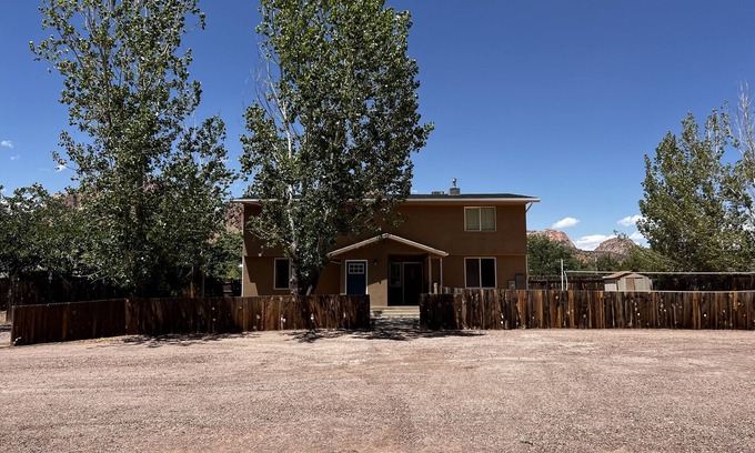 Hildale House | Hildale Haven A with hot tub, fire pit and views.